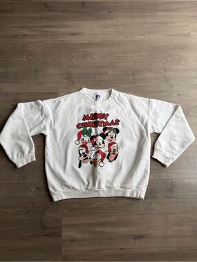 White 'Merry Christmas' Disney Character Crewneck Sweatshirt - size XXL/3XL